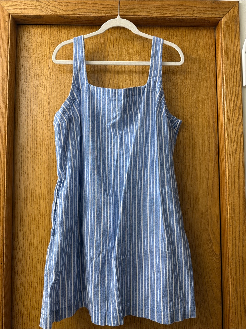 a new day Blue and White Striped Sundress